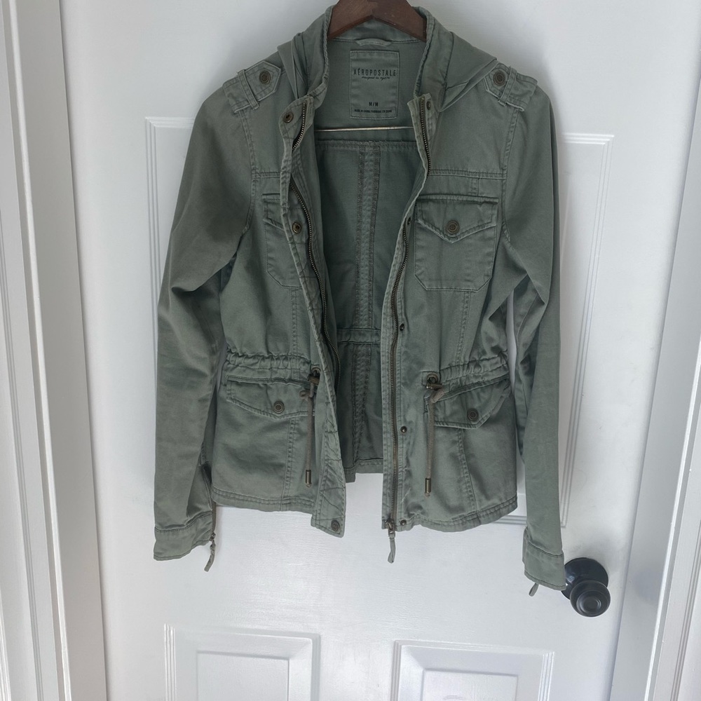 Olive green hooded jacket